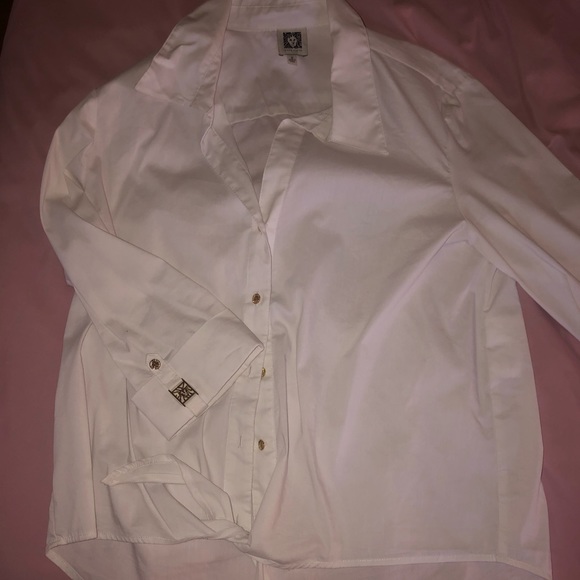 White Anne Klein button up blouse - Picture 1 of 3